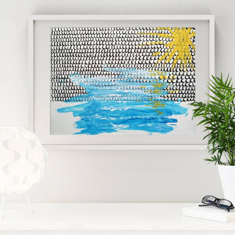 Original Abstract Beach Painting by Nadiia Troian