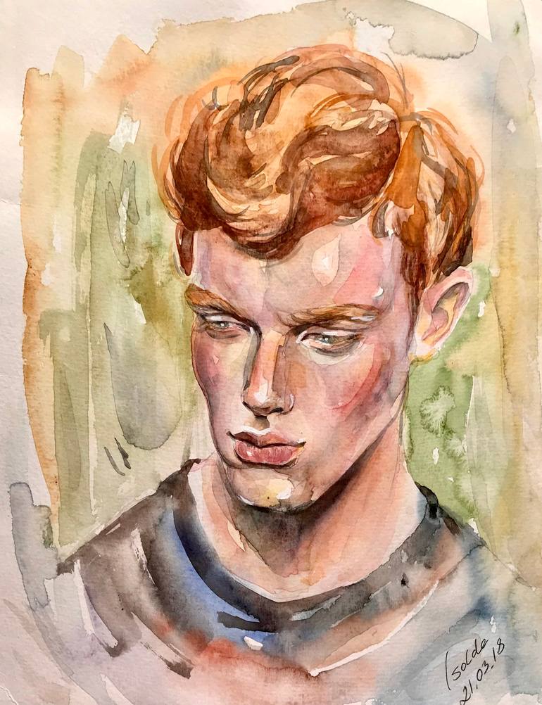 Male portrait Painting by Isolde Pavlovskaya | Saatchi Art
