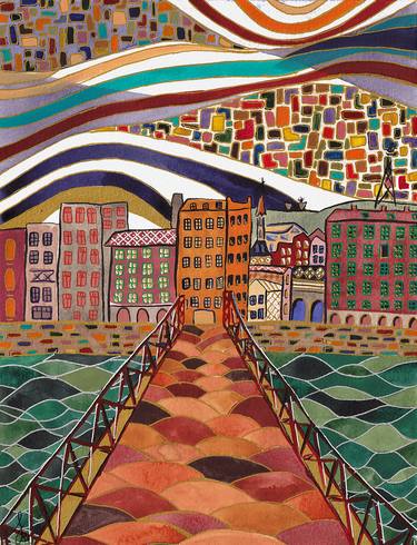 Print of Folk Cities Paintings by Sarah Connor's