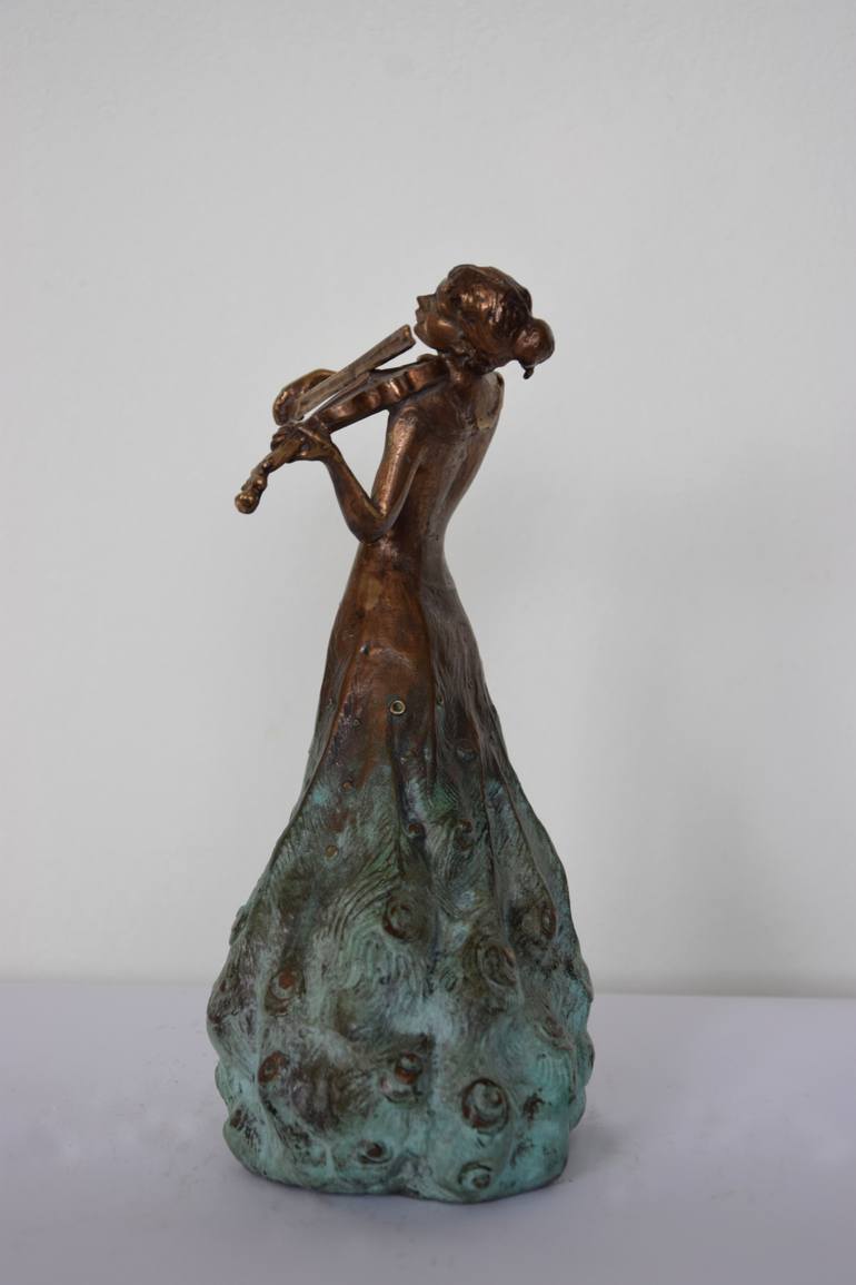 Original Art Deco Music Sculpture by Andrzej Szczepaniec