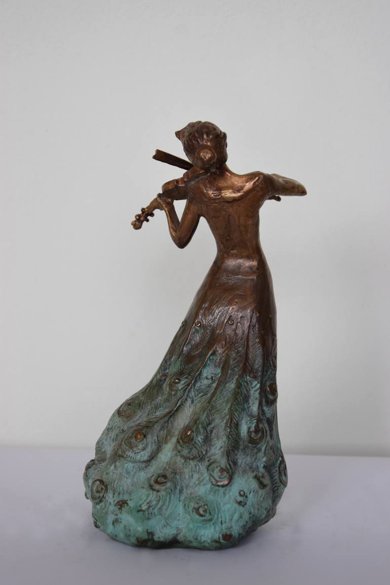 Original Art Deco Music Sculpture by Andrzej Szczepaniec