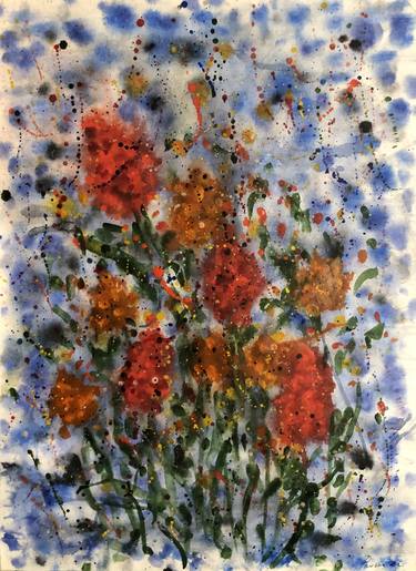 Print of Abstract Floral Paintings by Paulina Kharitonova
