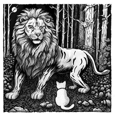 Original Animal Drawings by Dent-de-Lion du Midi