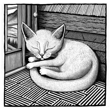 Purr Sleeping | Illustration from my book | "The Missing Slipper" thumb