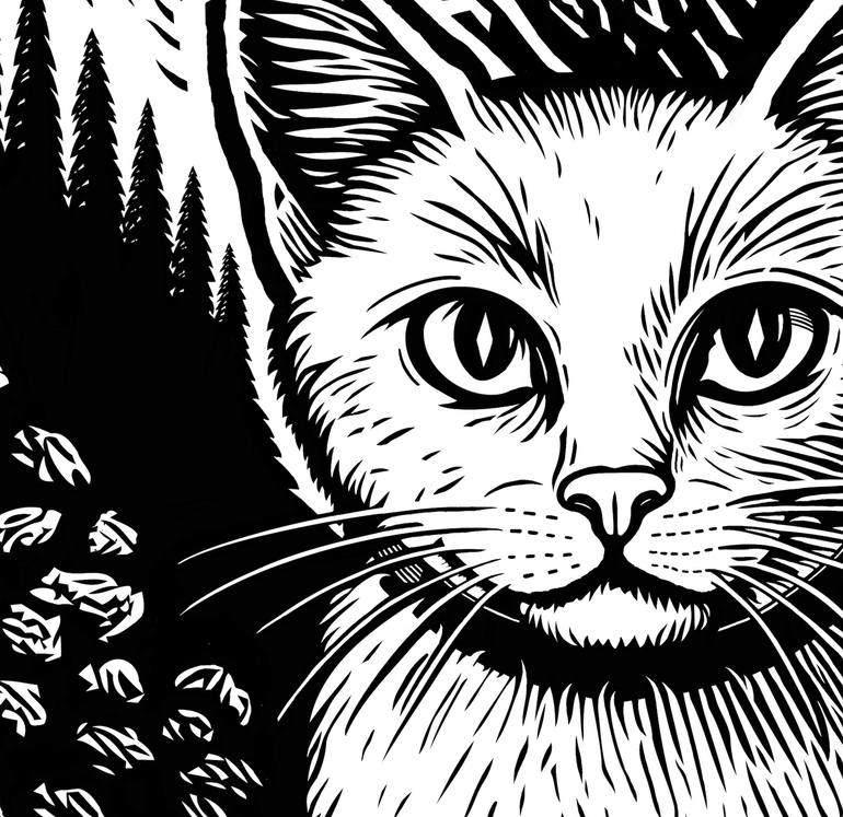 Original Black & White Animal Printmaking by Dent-De-Lion Du Midi