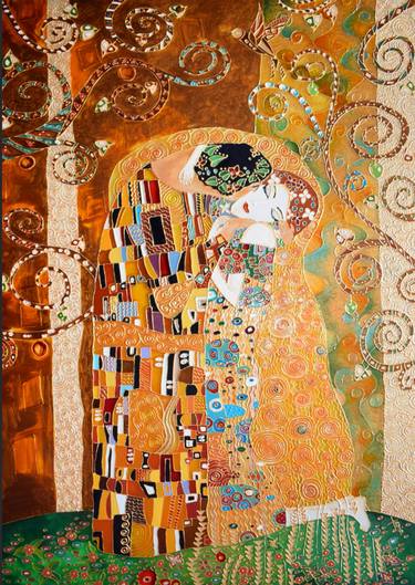 Creative Reproduction of 'The Kiss', Ode to Gustav Klimt thumb
