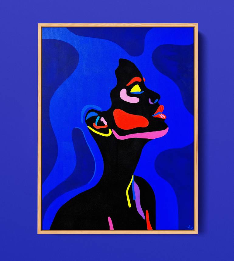 Original Abstract Women Painting by Agate Rubene