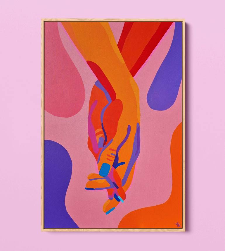Original Abstract Love Painting by Agate Rubene