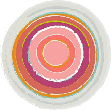 Geometric Circles in Orange Pink White thumb