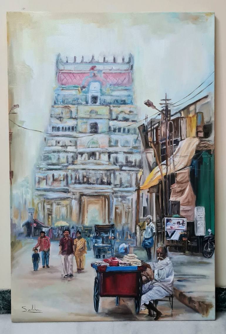 Original Contemporary Cities Painting by Subhashree S