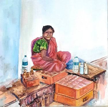 Original Art Deco People Paintings by Subhashree S