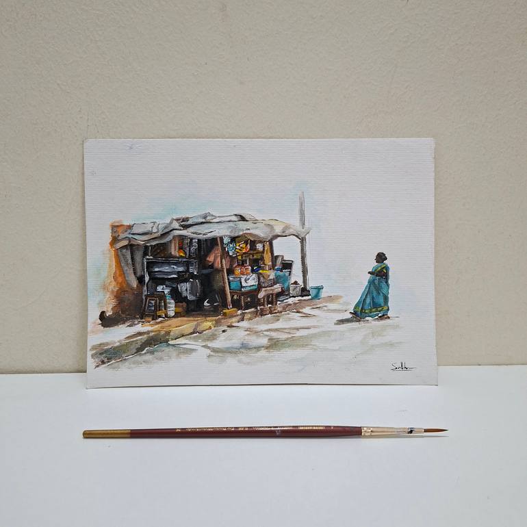 Original Art Deco Cities Painting by Subhashree S