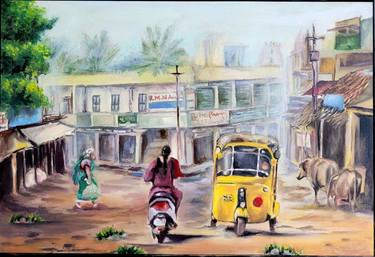 Print of Art Deco Cities Paintings by Subhashree S