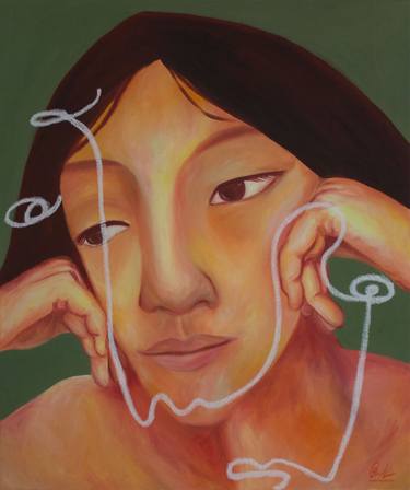 Original Abstract Expressionism Portrait Paintings by Phoebe Kim