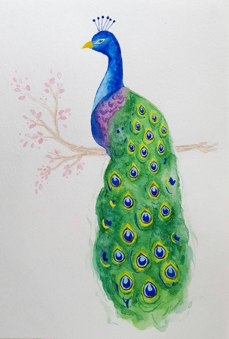 Peacock Painting by Mirenta Govender | Saatchi Art