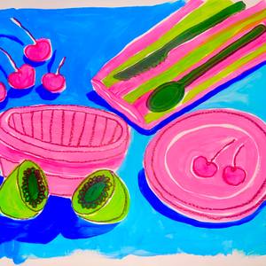 Kiwi and Cherries, Summer Salad 2023 - Limited Giclée Print