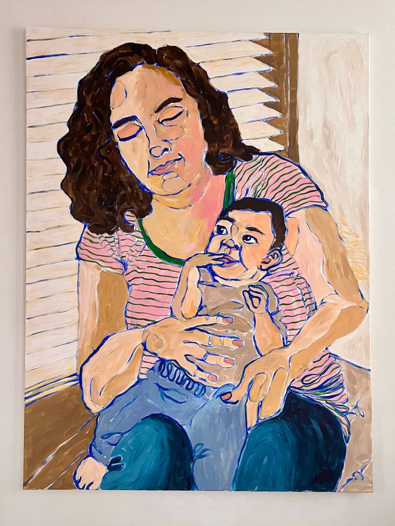 Original Expressionism People Painting by Devon Grimes