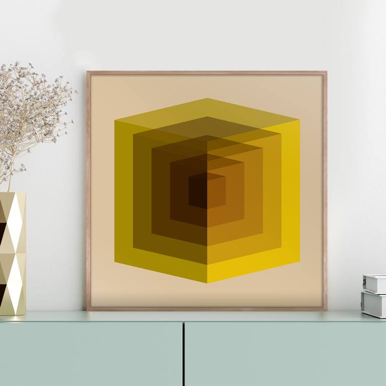 Original Abstract Geometric Printmaking by Marcio Pontes
