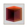 Cube Orange framed in wood.