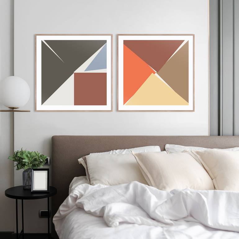 Original Abstract Geometric Printmaking by Marcio Pontes