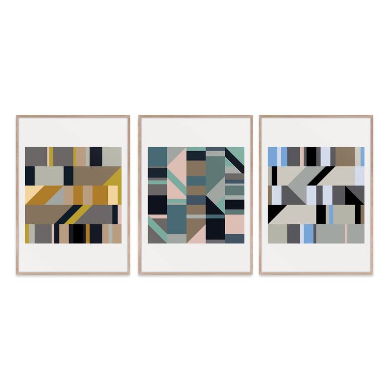 Original Abstract Geometric Printmaking by Marcio Pontes