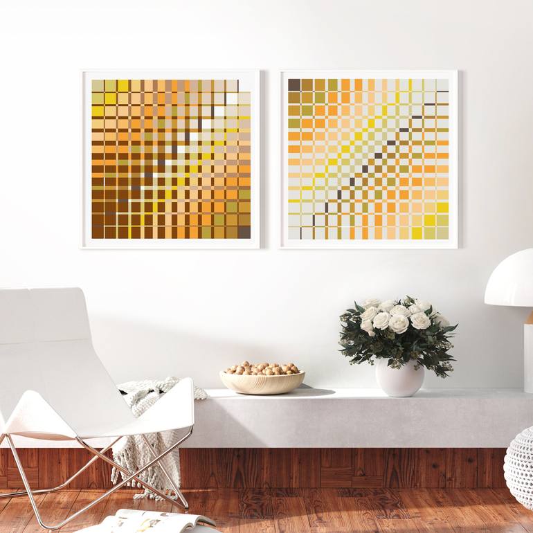 Original Abstract Geometric Printmaking by Marcio Pontes