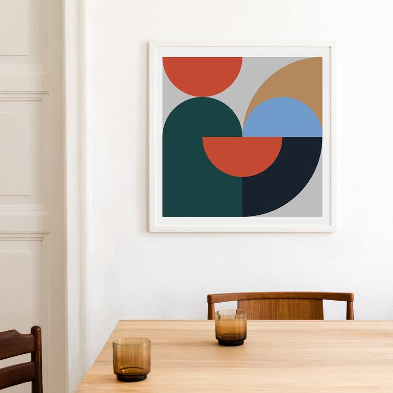 Original Abstract Geometric Printmaking by Marcio Pontes