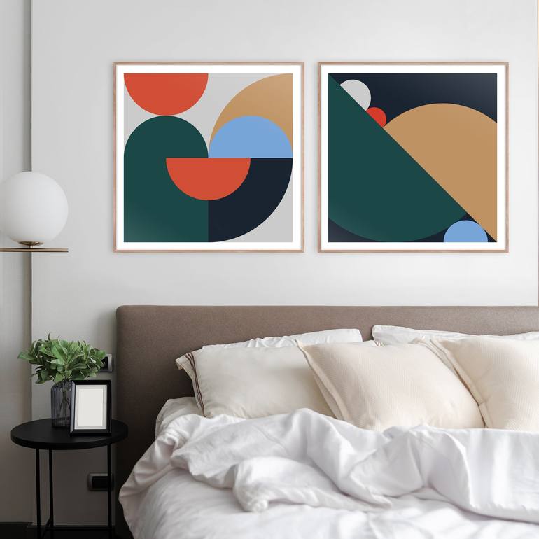 Original Abstract Geometric Printmaking by Marcio Pontes