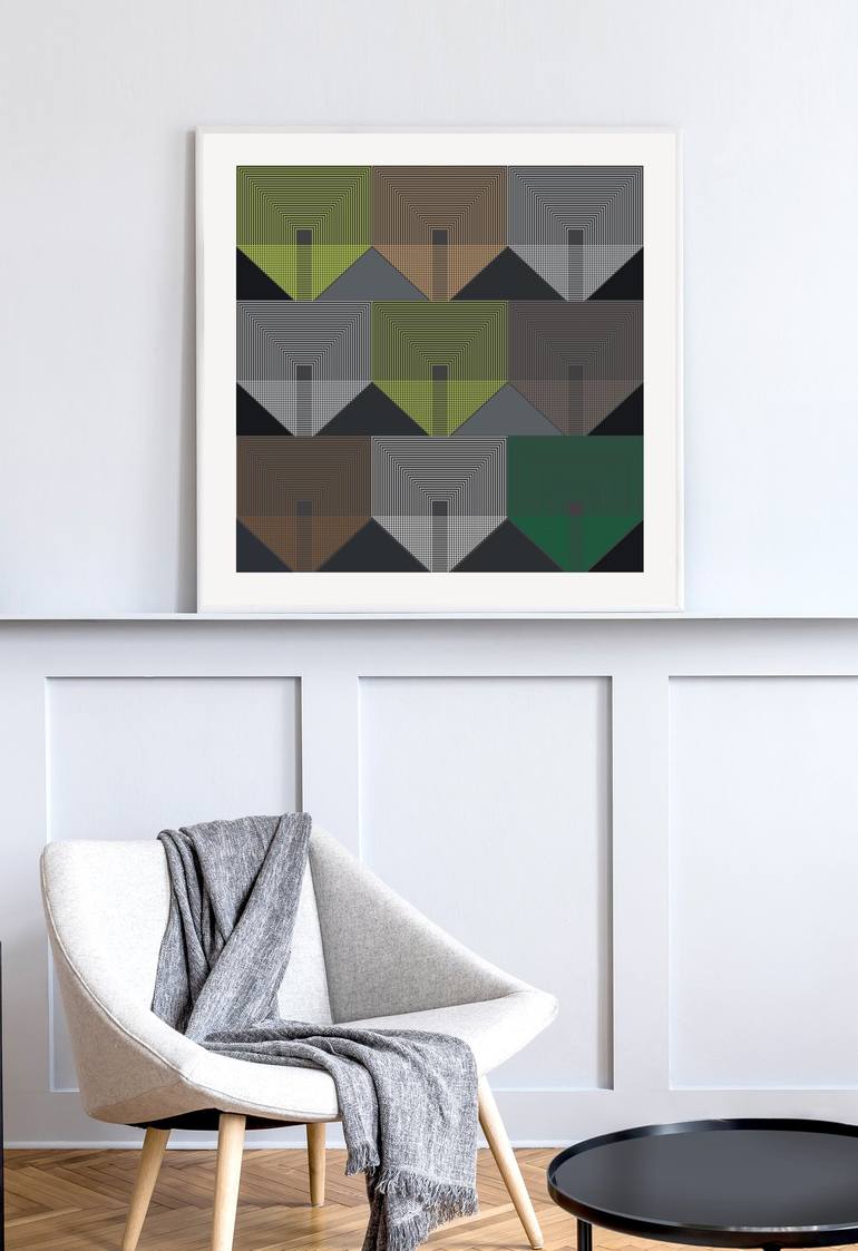 Original Contemporary Geometric Printmaking by Marcio Pontes