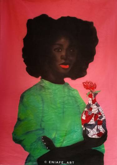 Original Expressionism Women Mixed Media by Tobi Eniafe