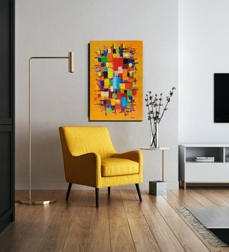 Original Art Deco Abstract Painting by Hayk Miqayelyan