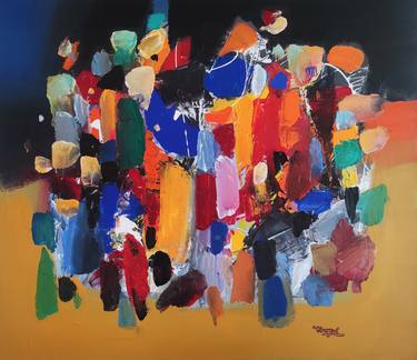 Abstraction-22 (70x80cm ,mixed media/canvas, abstract art, ready to hang) thumb