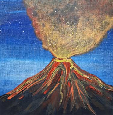 Mt Etna Erupting - Magnificent Volcano canvas painting thumb