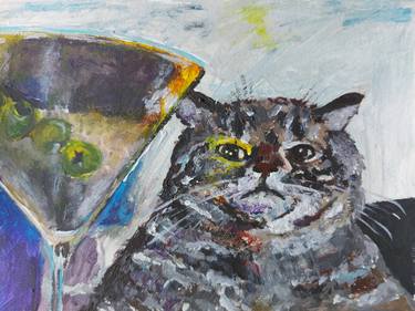 Print of Cats Paintings by Dmytro Shepelenko