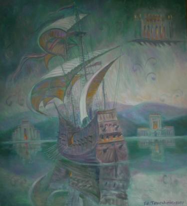 Original Expressionism Ship Paintings by Edward Tabachnik