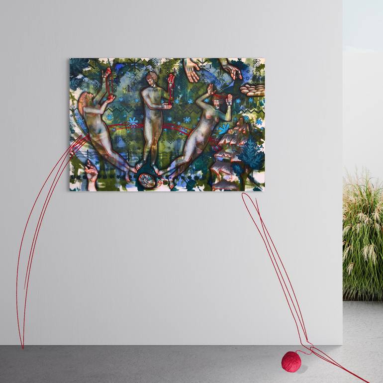 Original Contemporary People Painting by Yuliia Chaika
