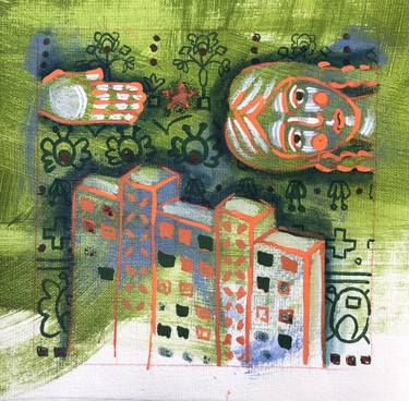 Print of Abstract Architecture Paintings by Yuliia Chaika