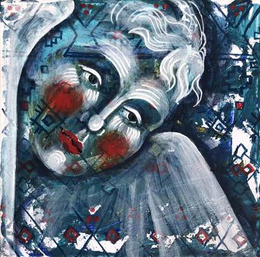 «CHERUB» SMALL BLUE PAINTING thumb