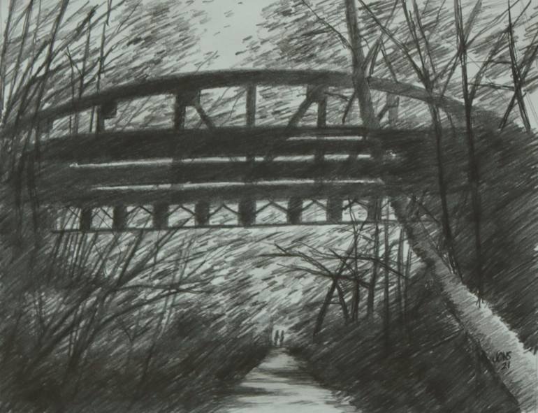 Under The Bridge Drawing by Jon Schaubhut | Saatchi Art