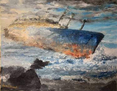 Original Impressionism Ship Paintings by Iswald Smoak