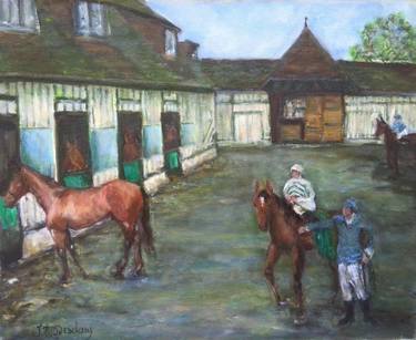 Print of Impressionism Horse Paintings by Josyane Desclaux