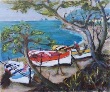 Original Impressionism Seascape Paintings by Josyane Desclaux