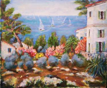 Print of Impressionism Seascape Paintings by Josyane Desclaux
