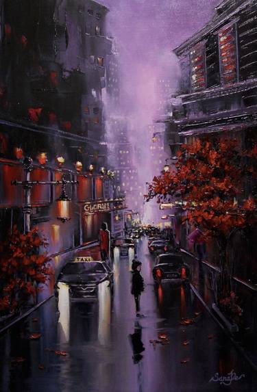 Original Figurative Cities Paintings by Sana De