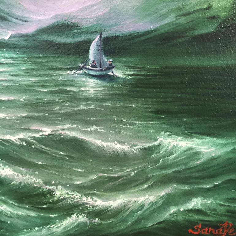 Original Fine Art Seascape Painting by Sana De