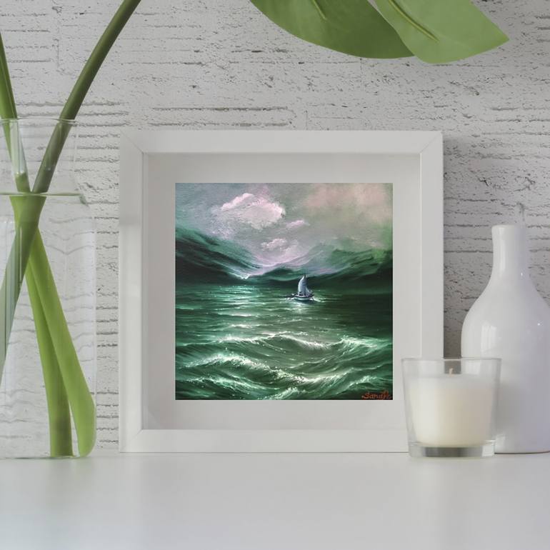 Original Fine Art Seascape Painting by Sana De