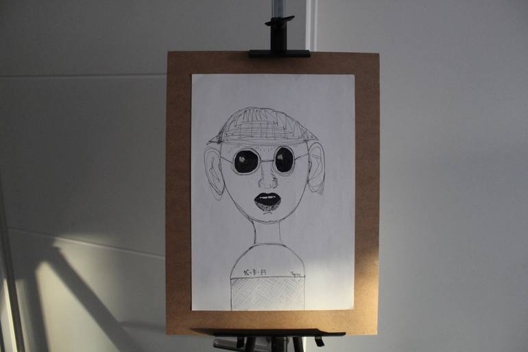 Original Abstract Men Drawing by Nemanja Vracar