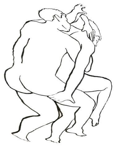 Original Linework Love Drawing by Lyandrea Martinez