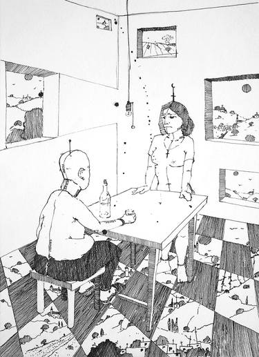 Original Contemporary Family Drawings by Kuba Grydniewski