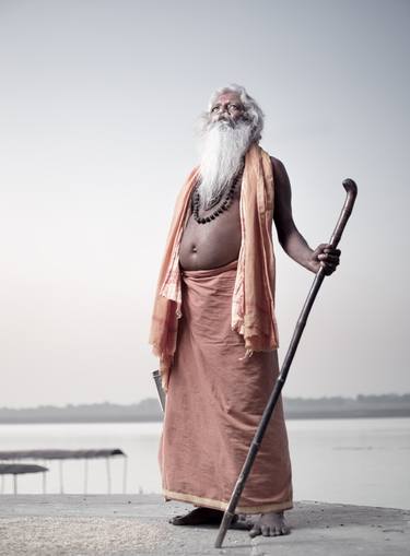 Portrait of Sadhu Baba on the banks of the river Ganges - Limited Edition of 15 thumb
